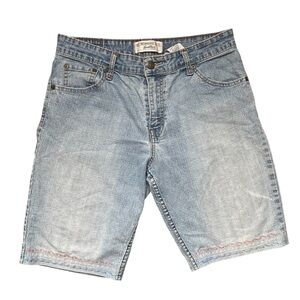 Levi's vintage denim embroidered hem light wash jean shorts 10 medium